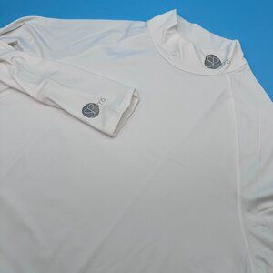 SParms Men's‎ High Neck Sun Protection Breathable Body Shirt, Size XL, White